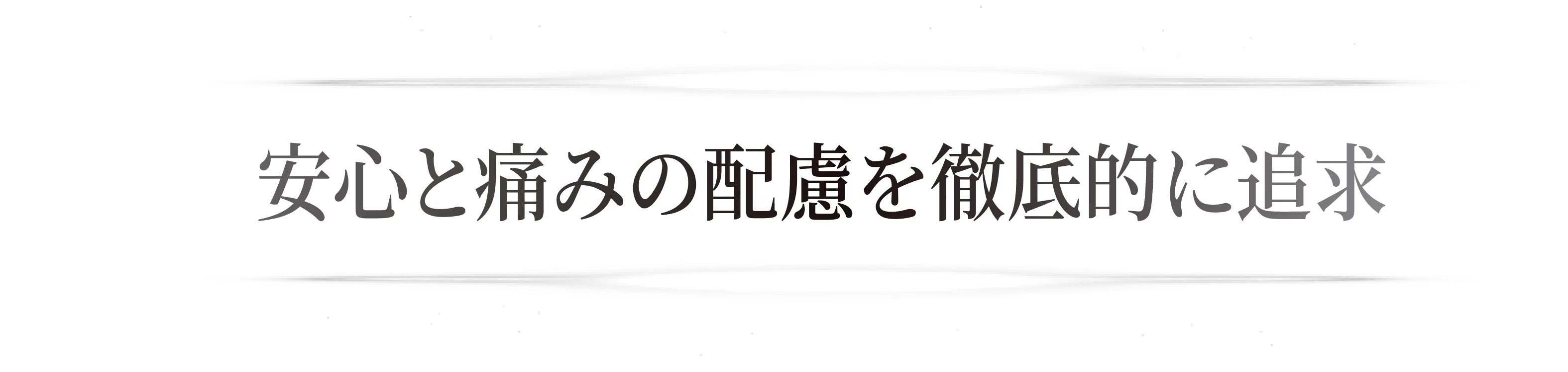 安心と痛みの配慮を徹底的に追及